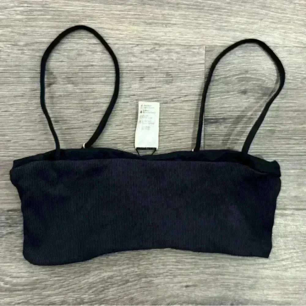 L Space Ribbed Black Top Size Small